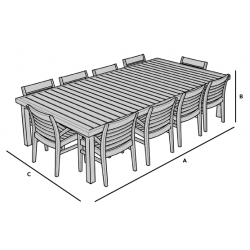 Funda a medida para muebles de jardín rectangular, Forma 1